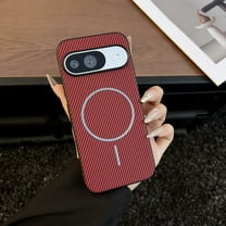 Allytechgroup Magnetic Case for Google Pixel 10 Pro XL, Compatible with Mag-safe Slim Hard PC PU Leather Phone Shell Shcokproof Ptotective Back Cover for Google Pixel 10 Pro XL, Red