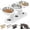 White, variant on Anti-Slip Elevated 3-Bowl Pet Feeder Set, Raised Cat and Small Dog Food Water Bowls with Stand, No Spill Multi-Pet Feeding Station Water Bowl for Wet Dry Kibble, Neck Strain Relief (Wood)