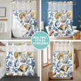 thumbnail image 5 of No Hook Shower Curtain with Snap in Liner, Ocean Sea Shells Conch Waterproof Bath Curtain Double Layers with See Through Top Window, Watercolor Nautical Beach Hotel Shower Curtains 36x72in, 5 of 9