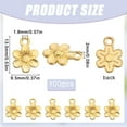 thumbnail image 2 of 1 Box 100Pcs Gold Flower Charms Floral Charms Bulk Alloy Cute Spring Plant Small Blossom Charms for Jewelry Making Charms Supplies Accessories Necklace Bracelet Making Crafting Women gold DIY, 2 of 6