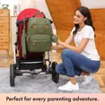 thumbnail image 5 of Large Capacity Green Baby Backpack with Multi-functional Pockets for Moms & Dads, 5 of 5