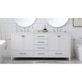 thumbnail image 2 of Elegant Decor Irene 72" Solid Wood and Stone Double Bathroom Vanity in White, 2 of 8