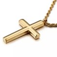 thumbnail image 3 of QQTDFG High Quality Women Mens Stainless Steel Cross Pendant Necklace Chain Gold/Silver-Gold, 3 of 6