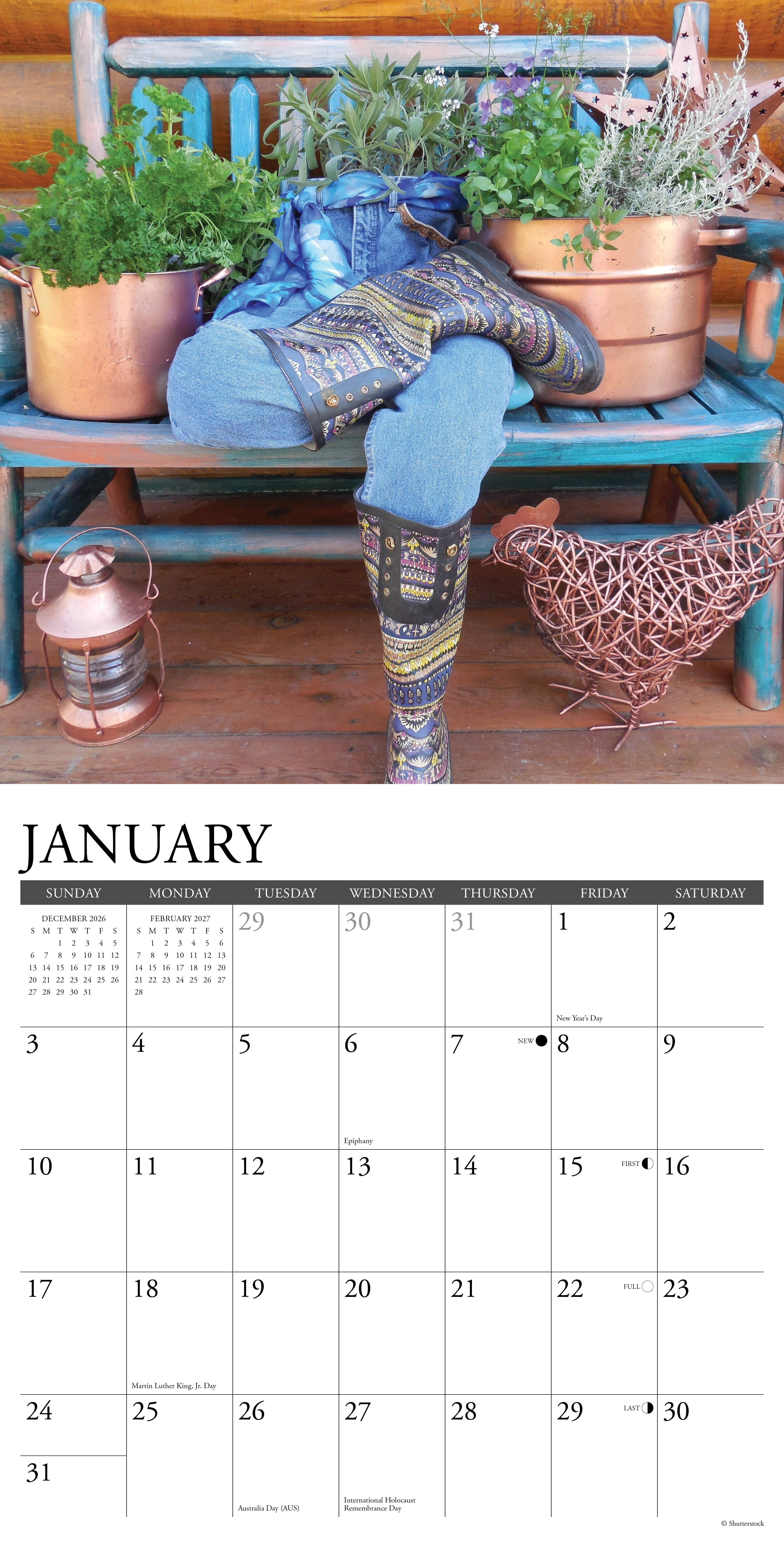 Willow Creek Press, Country Chic 2027 Wall Calendar