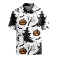 thumbnail image 3 of Mfakffe Halloween Men Polo Shirts Casual Short Sleeve Funny Halloween Graphic Golf Tshirts Summer Big and Tall Collared Tops Office Cotton Tees (Blue, 4XL), 3 of 5