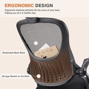 MCQ High-Back Ergonomic Chair with Lumbar Support,Headrest Flip-Up Armrests, for Office, Study & Home , Black