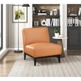 thumbnail image 2 of Pemberly Row Contemporary Leather Accent Chair in Orange Finish, 2 of 9