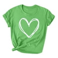 thumbnail image 2 of Meichang Valentines Day Shirts Chemises Femmes Mignon T - à Imprimé Cœur Hauts Mignons T-Shirts de Fête Manches Courtes Col Rond T-Shirts Mode 2025, 2 of 3
