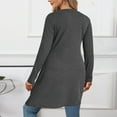 thumbnail image 3 of HAPIMO Women's High Low Hem Split Wrap Front Long Sleeve Tunic Long Shirt Blouse Top Gray S, 3 of 6