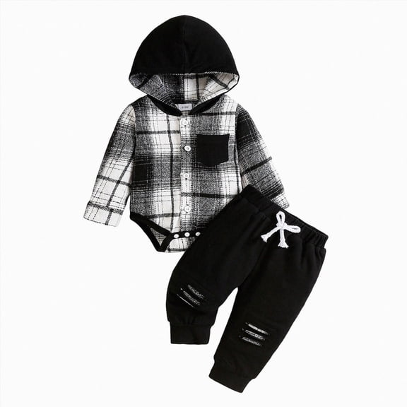 gdxvjhbj Outfit Baby Boy Newborn Little Brother Big Brother Matching Outfit Long Sleeve Romper/Sweatshirt Solid Pants Fall Winter 2PCS Clothes Set 0 3 6 9 12 18 24 Months (Black,12-18 Months)