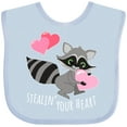 thumbnail image 3 of Inktastic Stealin' Your Heart Cute Raccoon Boys or Girls Baby Bib, 3 of 4