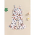 thumbnail image 2 of Bagilaanoe Toddler Baby Girl Summer Jumpsuit Sleeveless Print Romper Overalls 12M 18M 24M 3T 4T 5T Kids Long Flared Pants Summer Clothes, 2 of 7