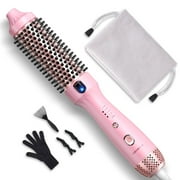 Thermal Brush, 1.5 inch Heated Round Brush, Ionic Hot Hair Brush for Styling, Curling Iron Brush for Blowout Look, Dual Voltage, Pink