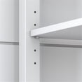thumbnail image 4 of Atlin Designs 60" Farmhouse Engineered Wood Shaped Computer Desk in Gray/White, 4 of 8