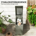 thumbnail image 3 of Outsunny 17-Gallon Small Deck Box, UV Resistant Wicker Outdoor Storage Box with Slatted Acacia Wood Top for Patio Cushions and Garden Tools, Gray, 3 of 9