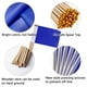 thumbnail image 3 of 20 banderines de bandera de palo, banderines pequeños de mano, minibanderines triangulares para decoración de fiestas para carnavales, eventos en interiores y exteriores, 14 x 21 cm, 3 of 5