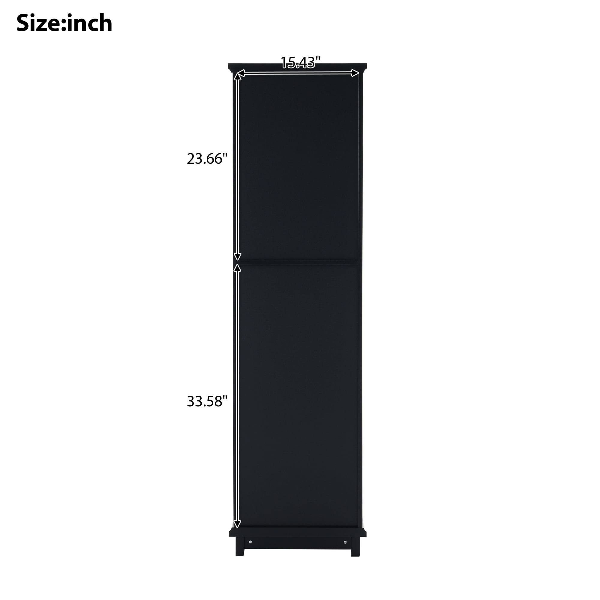 MAYEERTY 63" Freestanding Tall Bathroom Storage Cabinet - With Glass Doors, Tall Storage Solution for Bathrooms