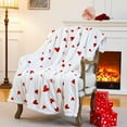 thumbnail image 4 of 50 x 60 Inches Valentine’s Day Hearts Throw Blanket Sherpa Fleece Love Heart Soft Heart Collection Gift Warm Valentines Plush Blanket for Living Room Sofa Bed, 4 of 6