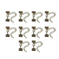 thumbnail image 1 of 10 Pcs 10mm Plated Ribbon Ends Fastener Clasps Textured Crimp End Clamps Cord Ends Buckles Zipper Clips DIY Jewelry Accessories (Bronze, 5cm Chain,12m, 1 of 3