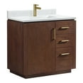 thumbnail image 2 of Vinnova San 36" Single Sink Wood Bath Vanity with Grain Stone in Natural Walnut, 2 of 16