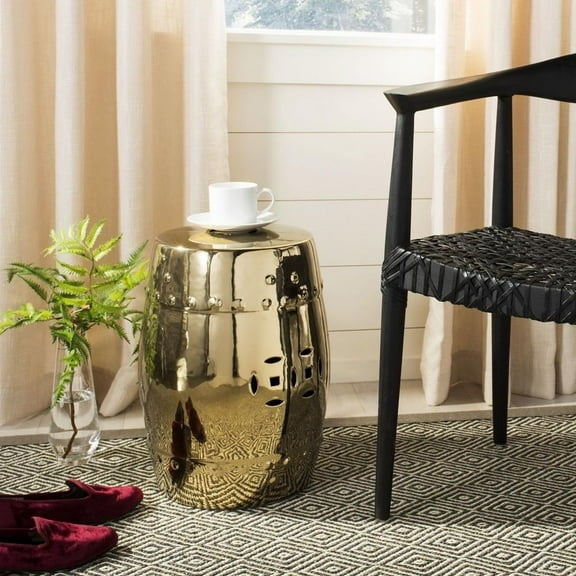 Safavieh Modern Ming Ceramic Garden Stool in Gold