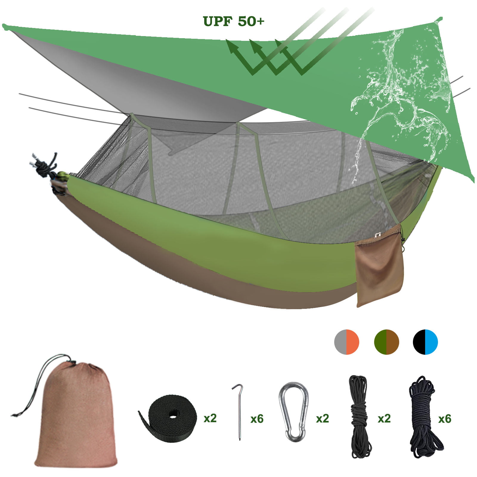 Double & Single Hammocks Green Lightweight Portable Hammock Camping Hammock with Tree Straps 