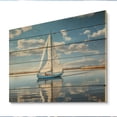 thumbnail image 2 of Designart "Serenity in Sailing with Sailboats I" Sailing Boat Print on Natural Pine Wood, 2 of 5