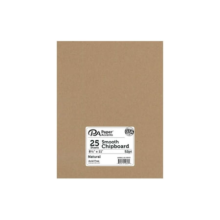 UPC: 0740512146970 | PA Paper Accents Chipboard 8.5×11 Heavy Weight 52pt Natural Kraft 25 Sheets