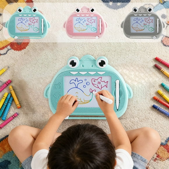 Jiaeri Toddler Magnetic Drawing Board,Cute Shark Shape Color Graffiti Doodle Board,Erasable Writing Tablet for Kids,Reusable Educational Learning Toy for Boys Girls