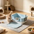 thumbnail image 4 of Eolstice Semi Enclosed High Sided Litter Box, Splash Proof Design, Ample Space for Large Cats, for Felines under 20 lbs, Covered Easy Clean Toilet, 4 of 6
