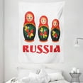 thumbnail image 1 of Russian Tapestry, Nesting Matryoshka Dolls Trademark of Russia, Wall Hanging for Bedroom Living Room Dorm Decor, 60W X 80L Inches, Vermilion Green Earth Yellow and Dark Blue Grey, by Ambesonne, 1 of 2