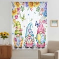 thumbnail image 2 of Spring Easter Sheer Curtains 45" Long, Watercolor Eggs Gnomes Floral Butterflies Plants Light Filering Curtains, Breathable Simi Curtain Privacy Drapes for Kitchen Bathroom Small Window Treatment, 2 of 9