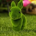 thumbnail image 4 of wirlsweal Easter Bunny Ornament Realistic Green Simulated Moss Flocking Fuzzy 3D Home Decor Crafts Spring Easter Desktop Rabbit Decoration Toy Easter Supplies, 4 of 10