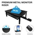 thumbnail image 3 of Behome Monitor Stand, Desk Monitor Riser 3 Height Adjustable, Laptop Riser with Airflow Vents, Desktop Stand for Computer, Printer, Monitor, Laptop, Black Steel, 14.57 in, 3 of 7
