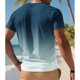 thumbnail image 4 of Tops para hombre, blusas y camisas de manga corta con cuello redondo para hombre, blusa informal de verano para hombre, blusa de manga corta con degradado y cuello redondo, blusa de poliéster para hom, 4 of 4