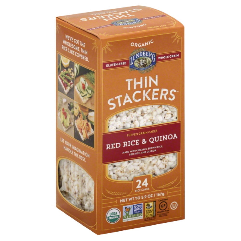 Lundberg Red Rice & Quinoa Thin Stackers Rice Cakes, 5.9