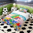 thumbnail image 2 of Erosebridal Letter A Gradient Soccer Ball Print Twin Comforter Sets, Sports Monogram Bedding Set for Kids Boys and Girls, Reversible 2 Pieces, 1 Comforter and 1 Pillowcase, 2 of 6
