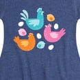 thumbnail image 3 of Instant Message - Colorful Chickens - Toddler & Youth Girls Fit & Flare Dress, 3 of 5