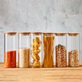 thumbnail image 4 of 2pcs Glass Spaghetti Pasta Storage Container with Lids 71oz Set of 2 Glass Jars with   Bamboo Lids Kitchen Pantry Jars, 4 of 6