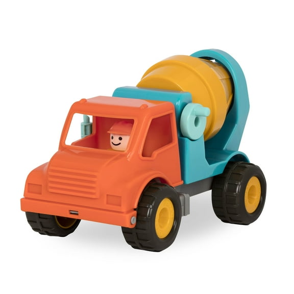 Battat Cement Mixer Toy Truck with Figurine, Toddler and Preschool Toys