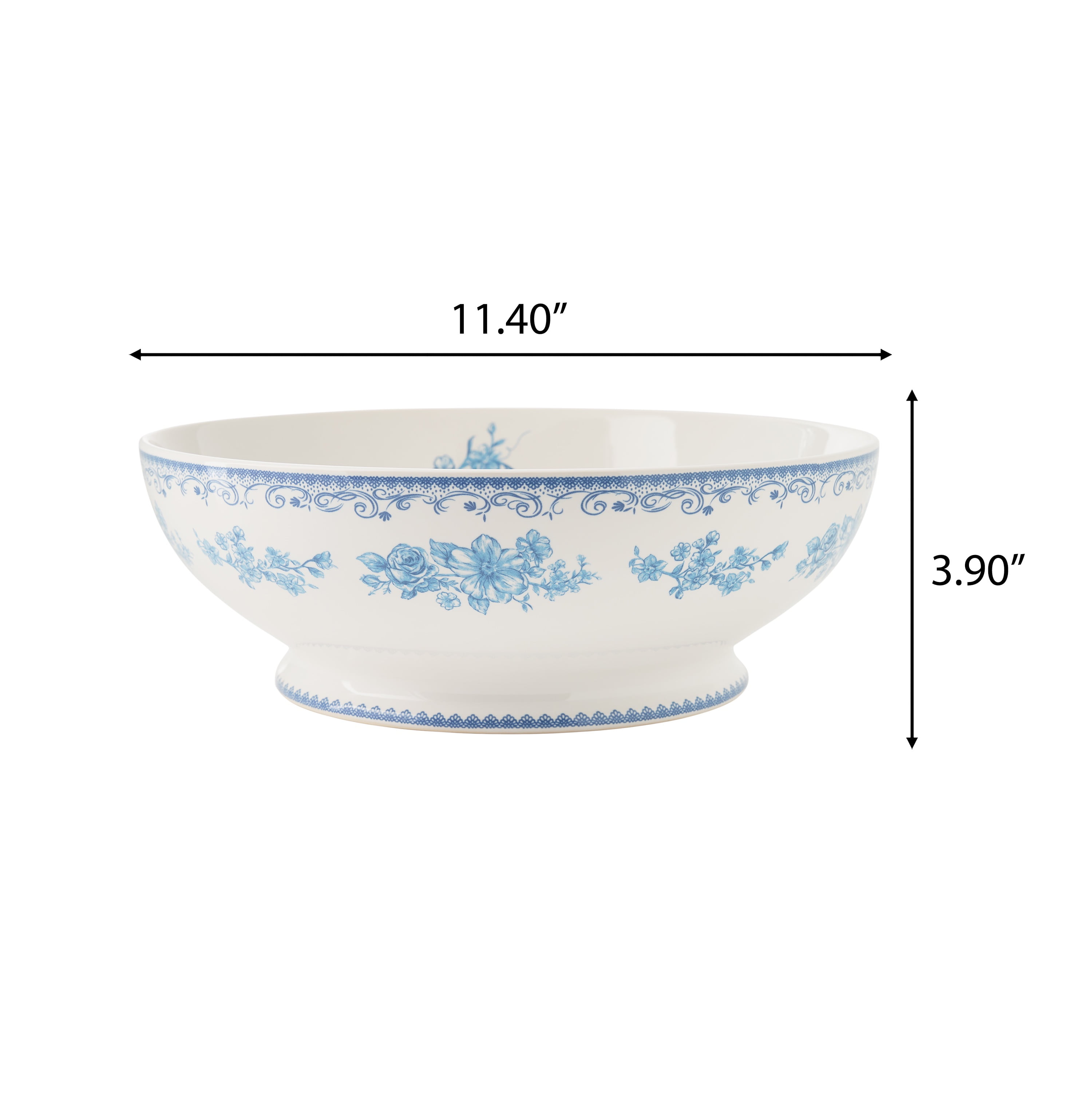 The Pioneer Woman Agatha Stoneware 11-inch Serving Bowl, Blue