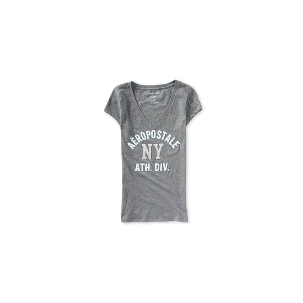 Aeropostale Mujer NY Ath. división Camiseta gráfica, gris, extragrande Aeropostale Camiseta gráfica