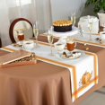 thumbnail image 4 of Fall Thanksgiving Table Runner Pumpkin Leaf Branch Runners for Dining Tables Orange Stripes Autumn Dinner Runner Kitchen Parties Decor 13" x 90", 4 of 6