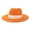 Orange, variant on Womens Mens Wide Brim Straw Panama Hat Fedora Summer Beach Sun Hats UPF50+