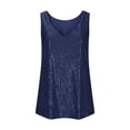thumbnail image 6 of GEWSEY Womens Full Sequin Tank Tops Glitter Club Party Sleeveless Shirt Sparkle Blouses V-Neck Loose Shimmer Vests (Navy, XL), 6 of 7