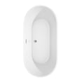 thumbnail image 4 of Carissa 67 Inch Freestanding Bathtub in White with Polished Chrome Trim and Floor Mounted Faucet in Brushed Gold, 4 of 5