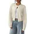 thumbnail image 2 of iHPH7 Cropped Cardigan Lightweight Cardigans for Women Soft Cardigans for Women Casual Outfits for Women Travel Sweater Fall Cardigans for Women Sweater Jacket for Women Beige L, 2 of 7