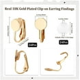 thumbnail image 2 of 24Pcs Brass Clip-on Earring Findings 24Pcs Plastic Pads for Clip on Earrings Real 18K Gold Plated 7.5~16x7.5~9.4x3~8mm, 2 of 8
