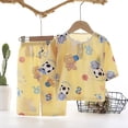 thumbnail image 2 of Xudanell Girls Pajamas Summer Short Sets Mermaid Sleepwear Cotton Toddler Pjs Clothes (18-24 Months,Yellow), 2 of 4