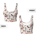 thumbnail image 5 of Fotbe Rose Flowers Pattern Womens' Sports Bra Longline Wirefree Padded with Medium Support Sports Moisture-Wicking Workou Vest,Tank Top-, 5 of 9